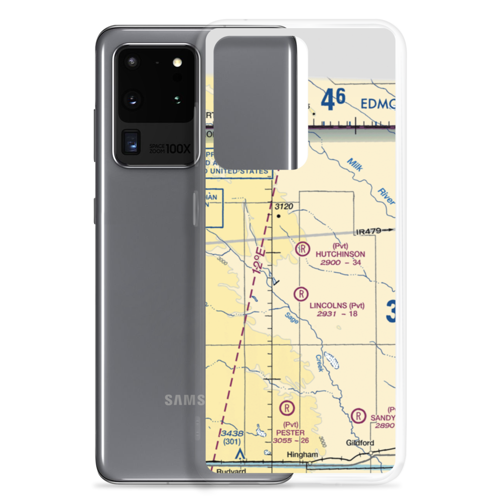 Hutchinson Airport (26MT) VFR Sectional Samsung Case Samsung Galaxy S20 Ultra model shown