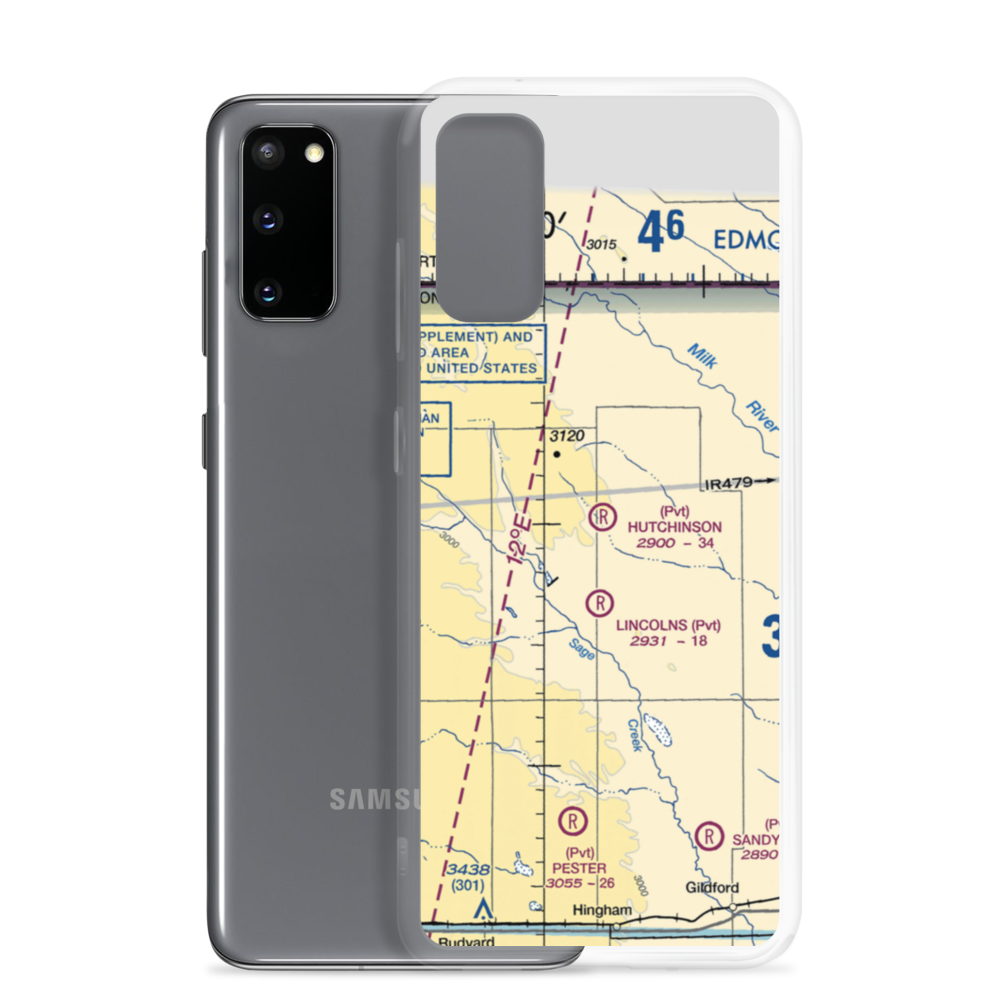 Hutchinson Airport (26MT) VFR Sectional Samsung Case Samsung Galaxy S20 model shown