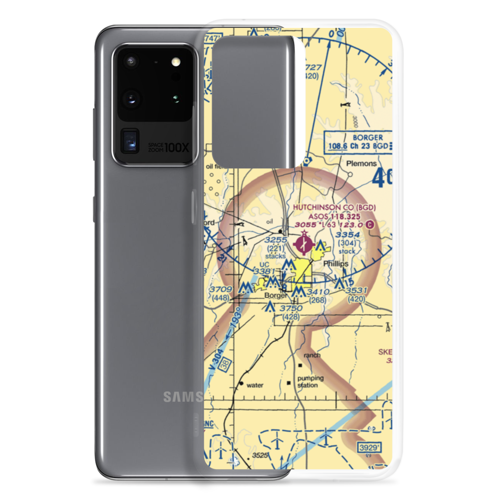 Hutchinson County Airport (BGD) VFR Sectional Samsung Case Samsung Galaxy S20 Ultra model shown
