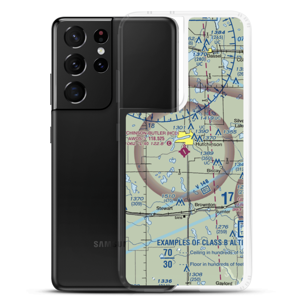 Hutchinson Municipal Butler Field (HCD) VFR Sectional Samsung Case Samsung Galaxy S21 Ultra model shown