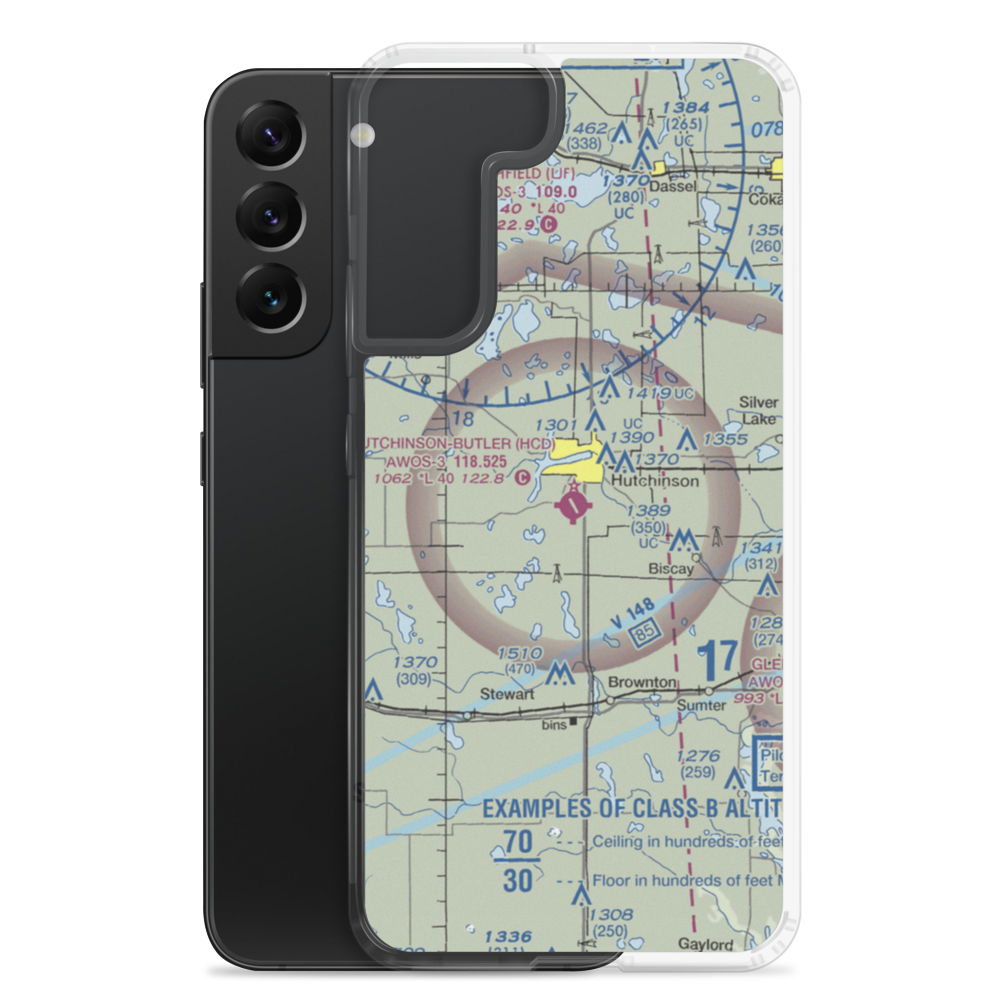 Hutchinson Municipal Butler Field (HCD) VFR Sectional Samsung Case Samsung Galaxy S22 Plus model shown