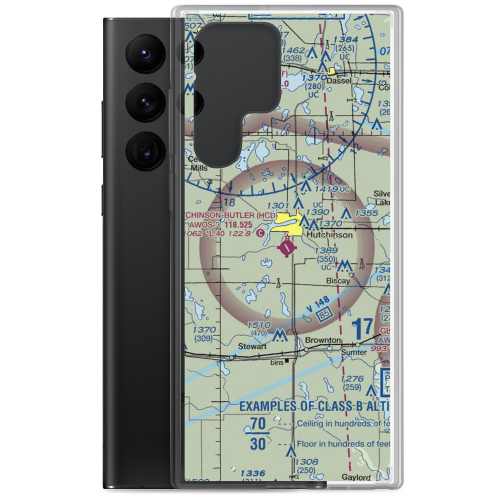Hutchinson Municipal Butler Field (HCD) VFR Sectional Samsung Case Samsung Galaxy S22 Ultra model shown