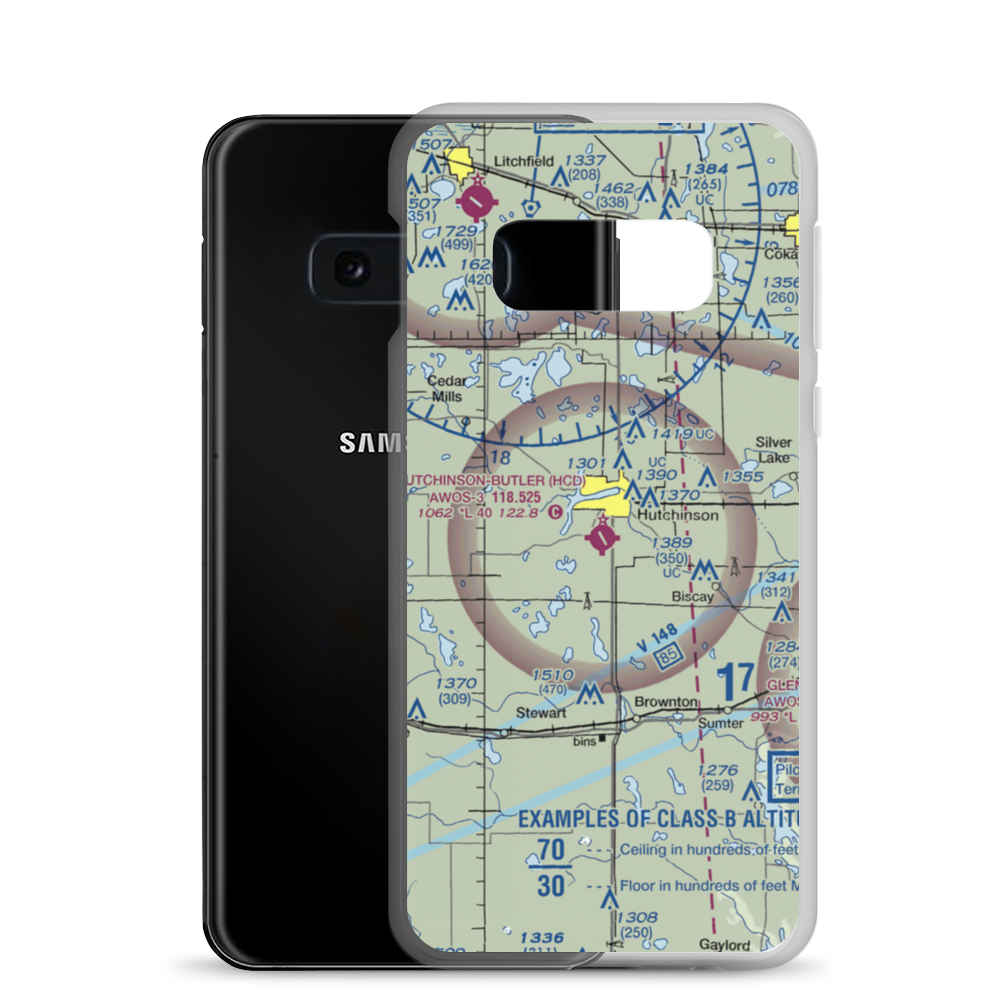 Hutchinson Municipal Butler Field (HCD) VFR Sectional Samsung Case Samsung Galaxy S10e model shown