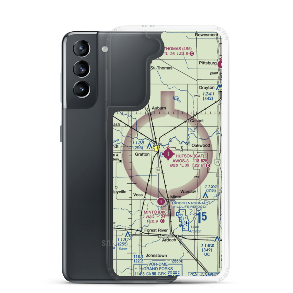 Hutson Field (GAF) VFR Sectional Samsung Case Samsung Galaxy S21 model shown
