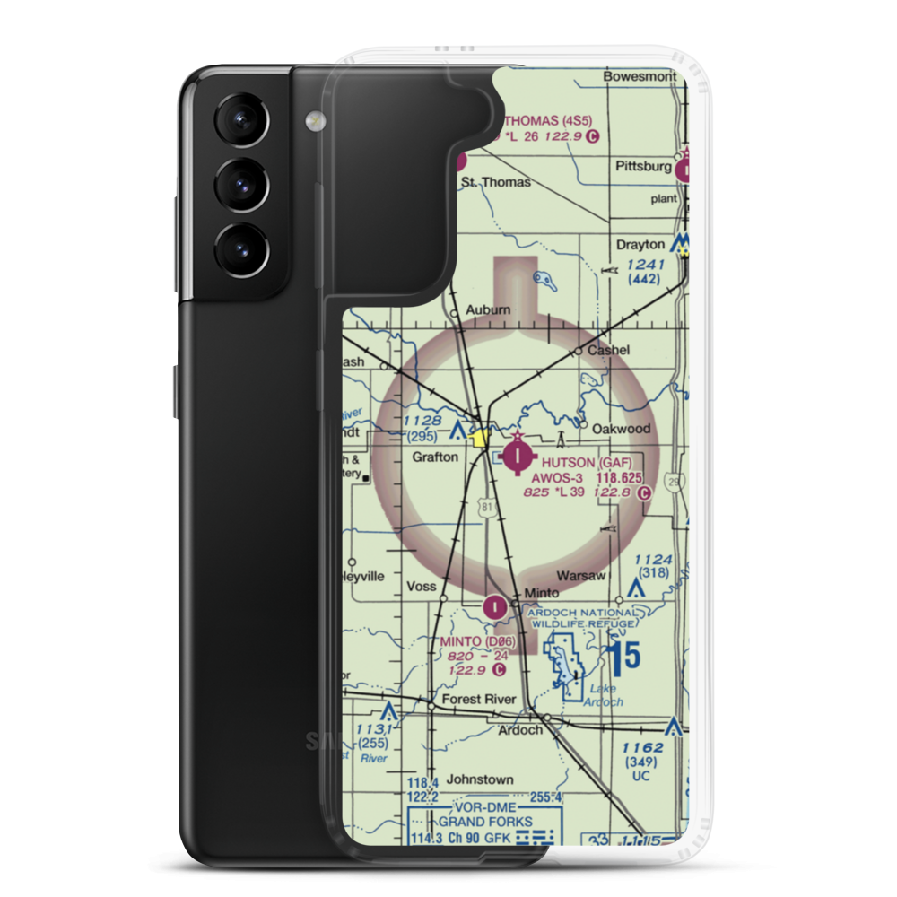 Hutson Field (GAF) VFR Sectional Samsung Case Samsung Galaxy S21 Plus model shown