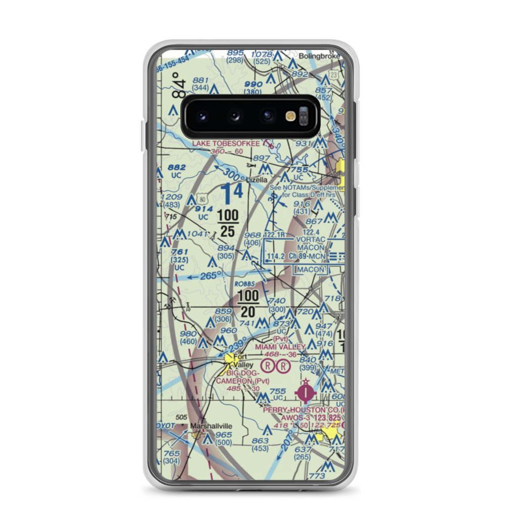 Hutto Farm Airport (GE25) VFR Sectional Samsung Case Samsung Galaxy S10 model shown