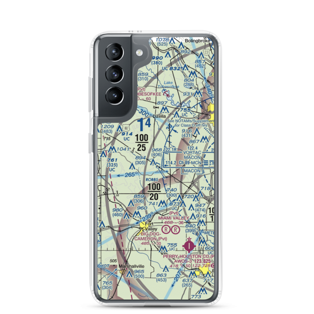 Hutto Farm Airport (GE25) VFR Sectional Samsung Case Samsung Galaxy S21 model shown