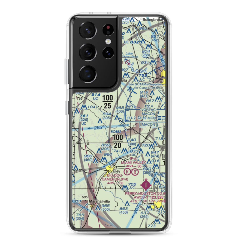 Hutto Farm Airport (GE25) VFR Sectional Samsung Case Samsung Galaxy S21 Ultra model shown