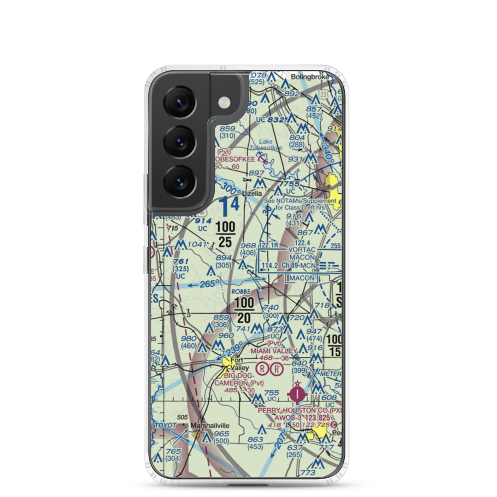Hutto Farm Airport (GE25) VFR Sectional Samsung Case Samsung Galaxy S22 model shown