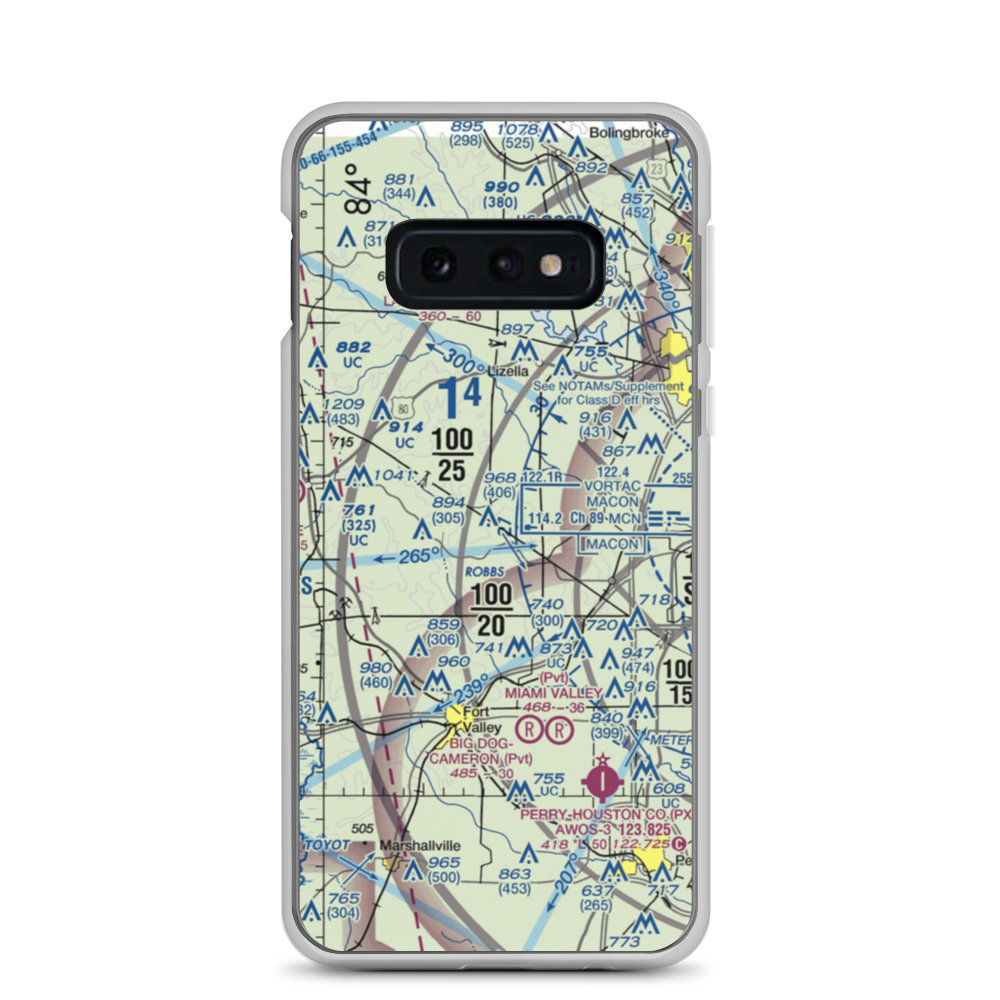 Hutto Farm Airport (GE25) VFR Sectional Samsung Case Samsung Galaxy S10e model shown