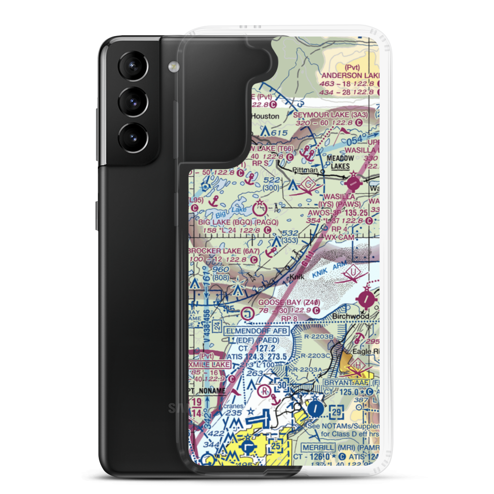 Huttunen Strip (79AK) VFR Sectional Samsung Case Samsung Galaxy S21 Plus model shown