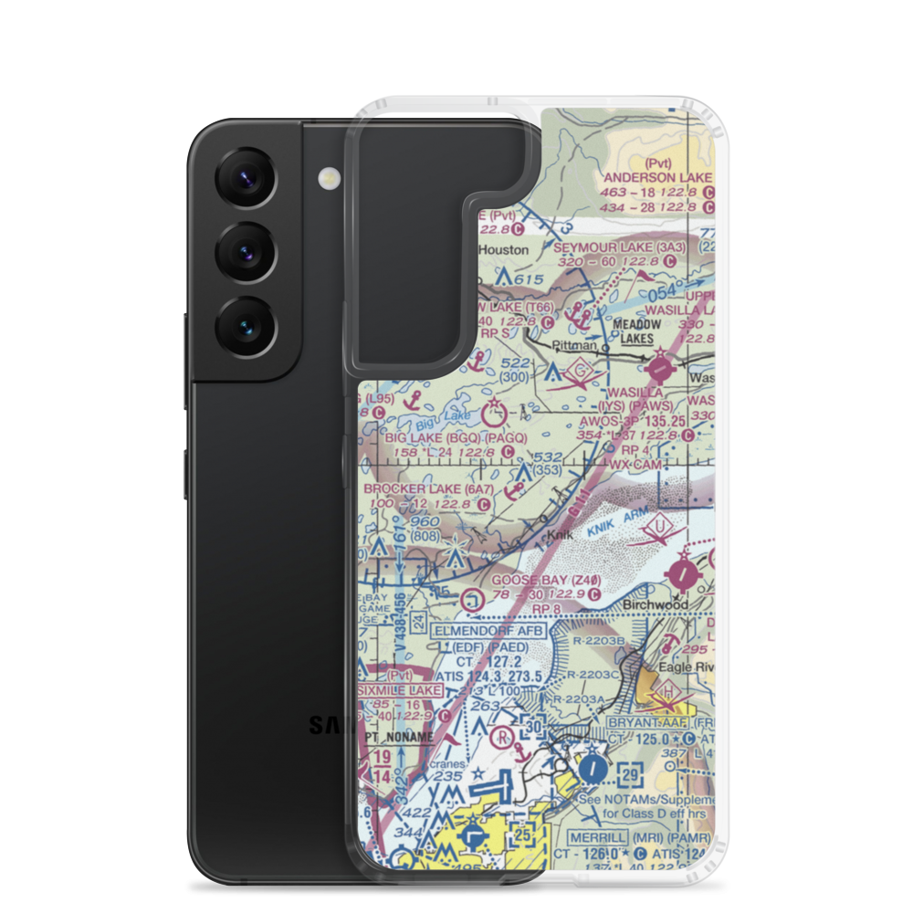 Huttunen Strip (79AK) VFR Sectional Samsung Case Samsung Galaxy S22 model shown