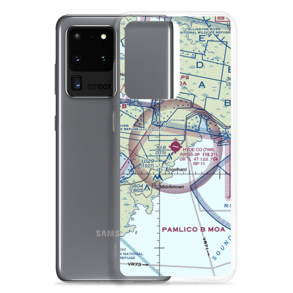 Hyde County Airport (7W6) VFR Sectional Samsung Case Samsung Galaxy S20 Ultra model shown