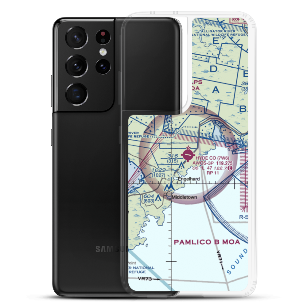 Hyde County Airport (7W6) VFR Sectional Samsung Case Samsung Galaxy S21 Ultra model shown