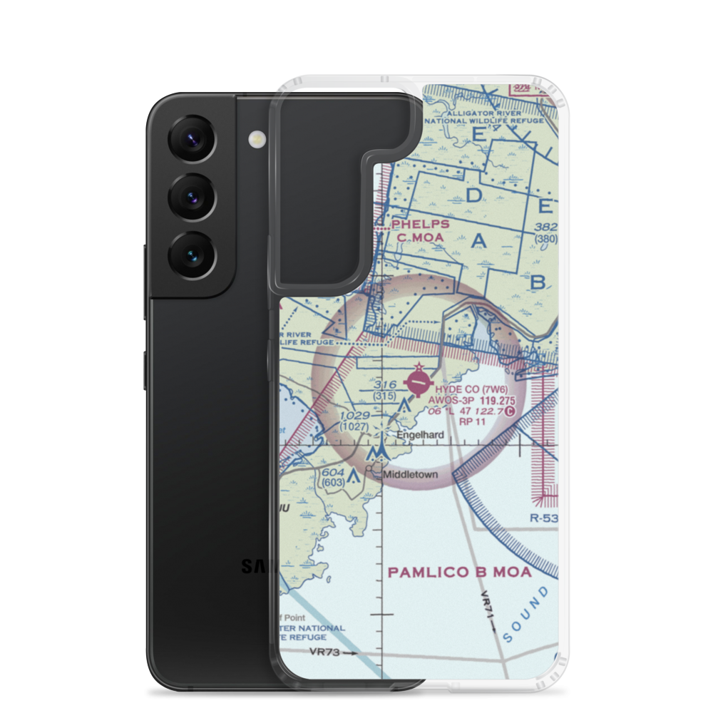 Hyde County Airport (7W6) VFR Sectional Samsung Case Samsung Galaxy S22 model shown