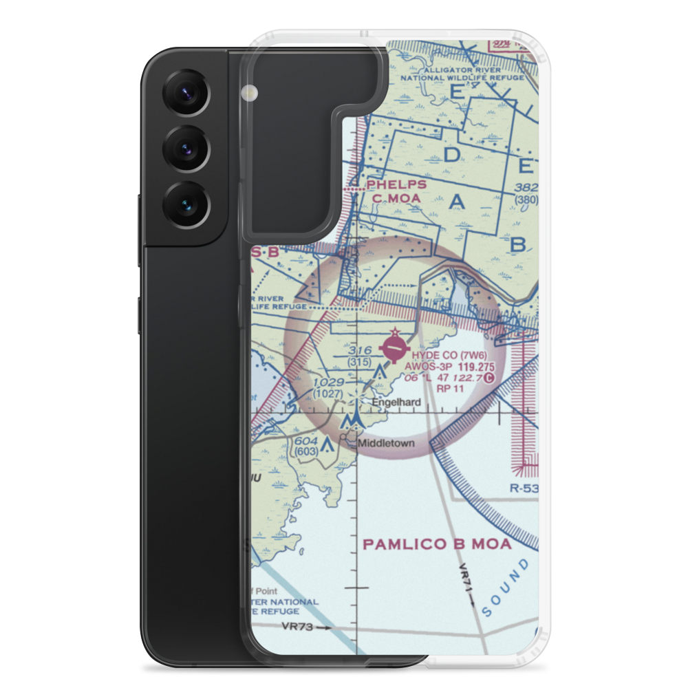 Hyde County Airport (7W6) VFR Sectional Samsung Case Samsung Galaxy S22 Plus model shown