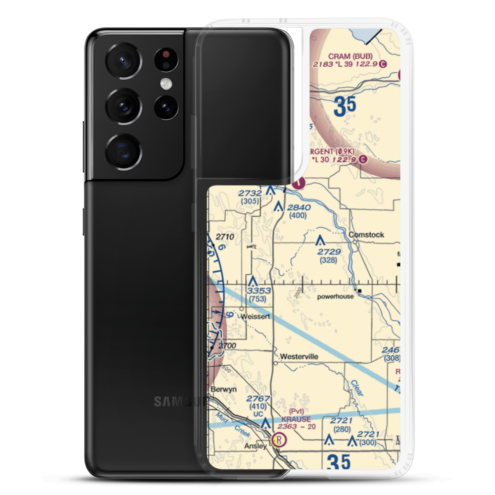 Hyde Ranch Airport (03NE) VFR Sectional Samsung Case Samsung Galaxy S21 Ultra model shown