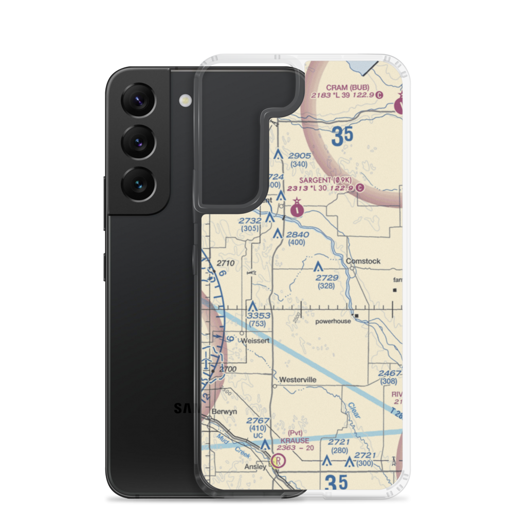 Hyde Ranch Airport (03NE) VFR Sectional Samsung Case Samsung Galaxy S22 model shown