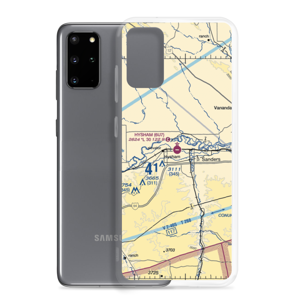 Hysham Airport (6U7) VFR Sectional Samsung Case Samsung Galaxy S20 Plus model shown