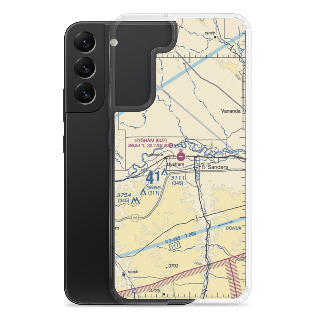 Hysham Airport (6U7) VFR Sectional Samsung Case Samsung Galaxy S22 Plus model shown