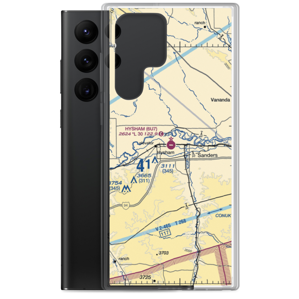 Hysham Airport (6U7) VFR Sectional Samsung Case Samsung Galaxy S22 Ultra model shown