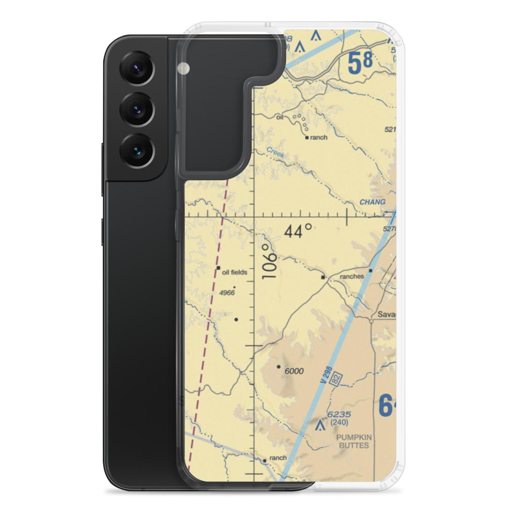 Iberlin Ranch Nr 1 Airport (WY22) VFR Sectional Samsung Case Samsung Galaxy S22 Plus model shown