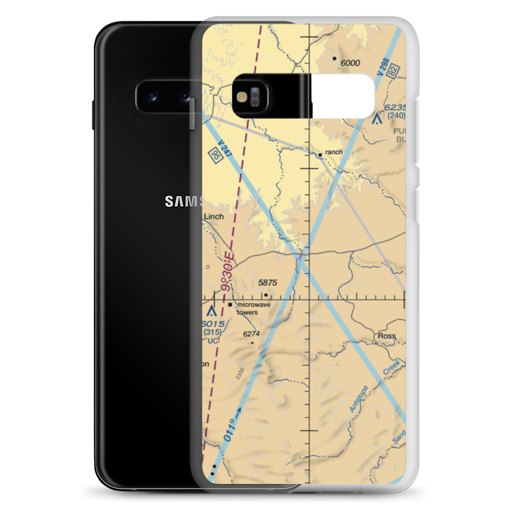 Iberlin Ranch Nr 2 Airport (WY18) VFR Sectional Samsung Case Samsung Galaxy S10+ model shown