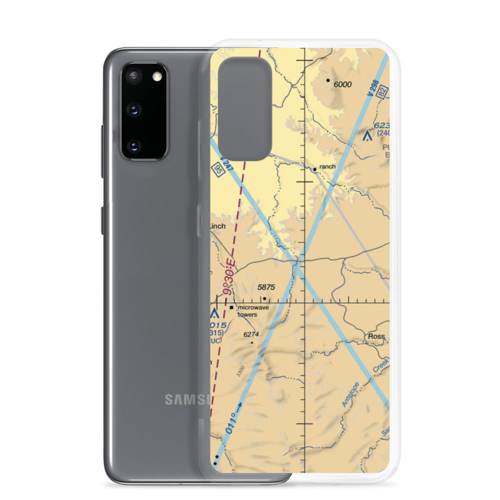 Iberlin Ranch Nr 2 Airport (WY18) VFR Sectional Samsung Case Samsung Galaxy S20 model shown