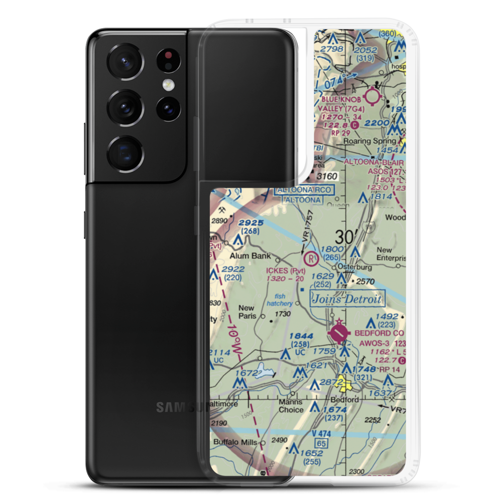 Ickes Airport (1PS0) VFR Sectional Samsung Case Samsung Galaxy S21 Ultra model shown