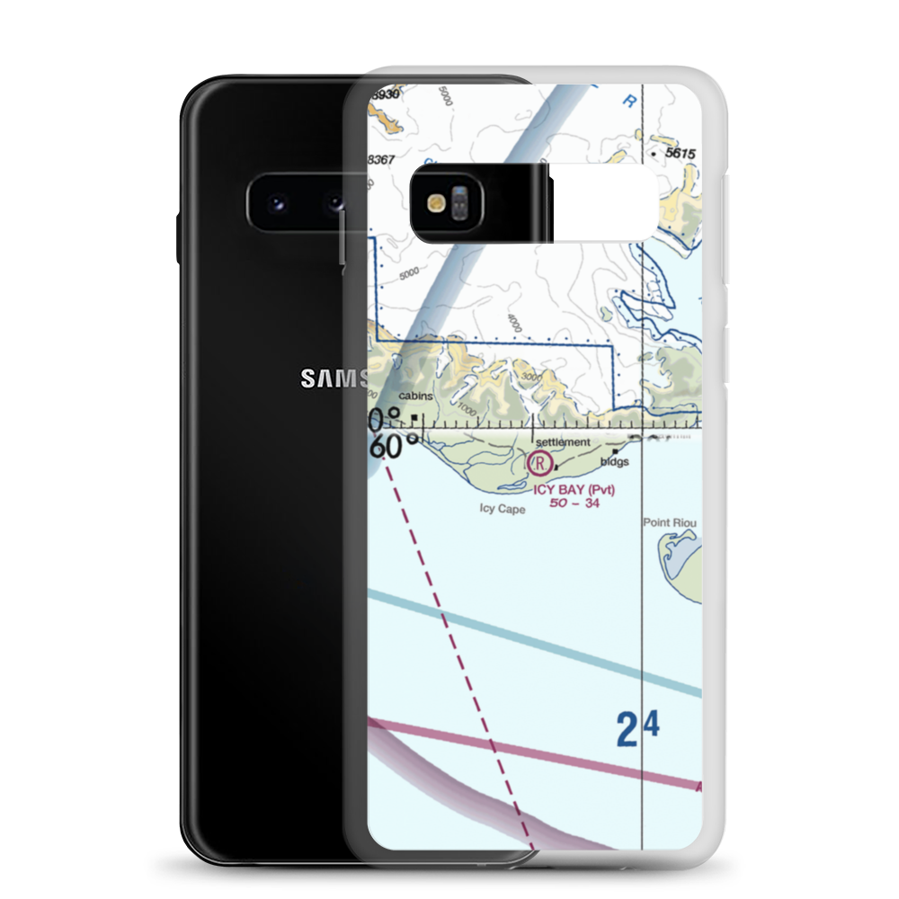 Icy Bay Airport (ICY) VFR Sectional Samsung Case Samsung Galaxy S10 model shown