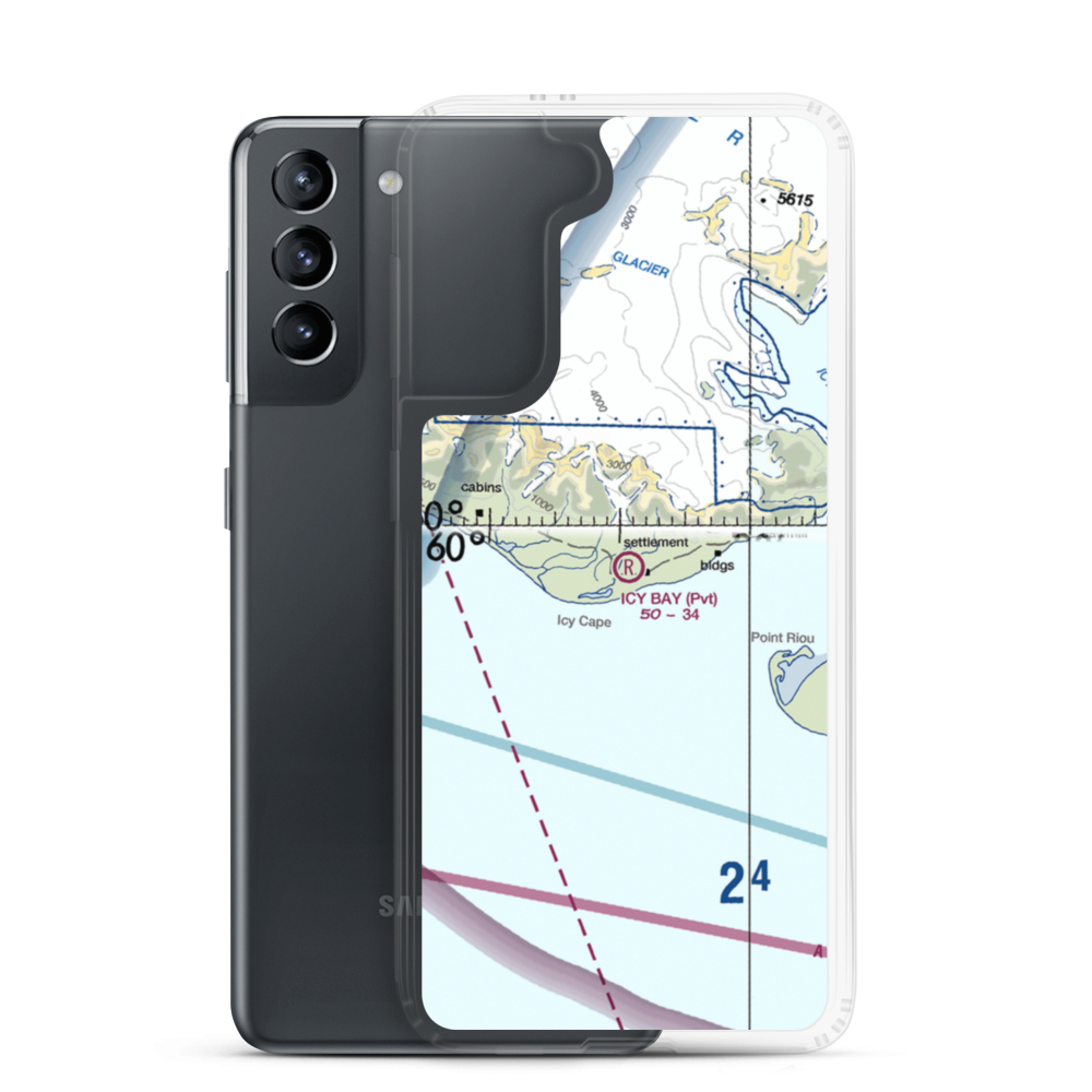 Icy Bay Airport (ICY) VFR Sectional Samsung Case Samsung Galaxy S21 model shown