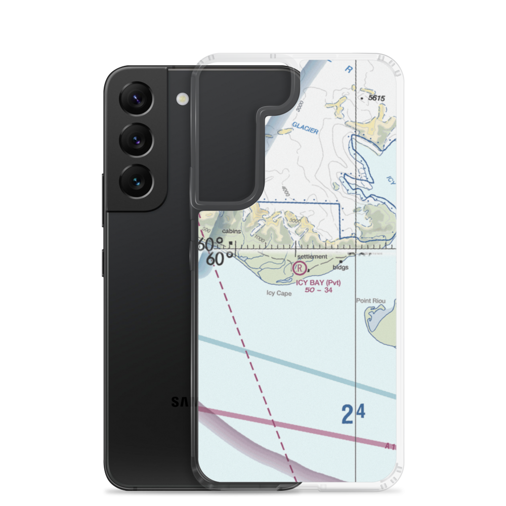 Icy Bay Airport (ICY) VFR Sectional Samsung Case Samsung Galaxy S22 model shown