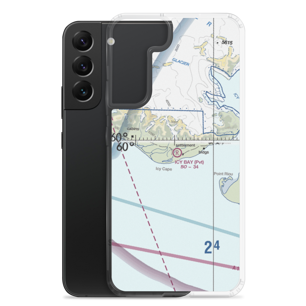 Icy Bay Airport (ICY) VFR Sectional Samsung Case Samsung Galaxy S22 Plus model shown