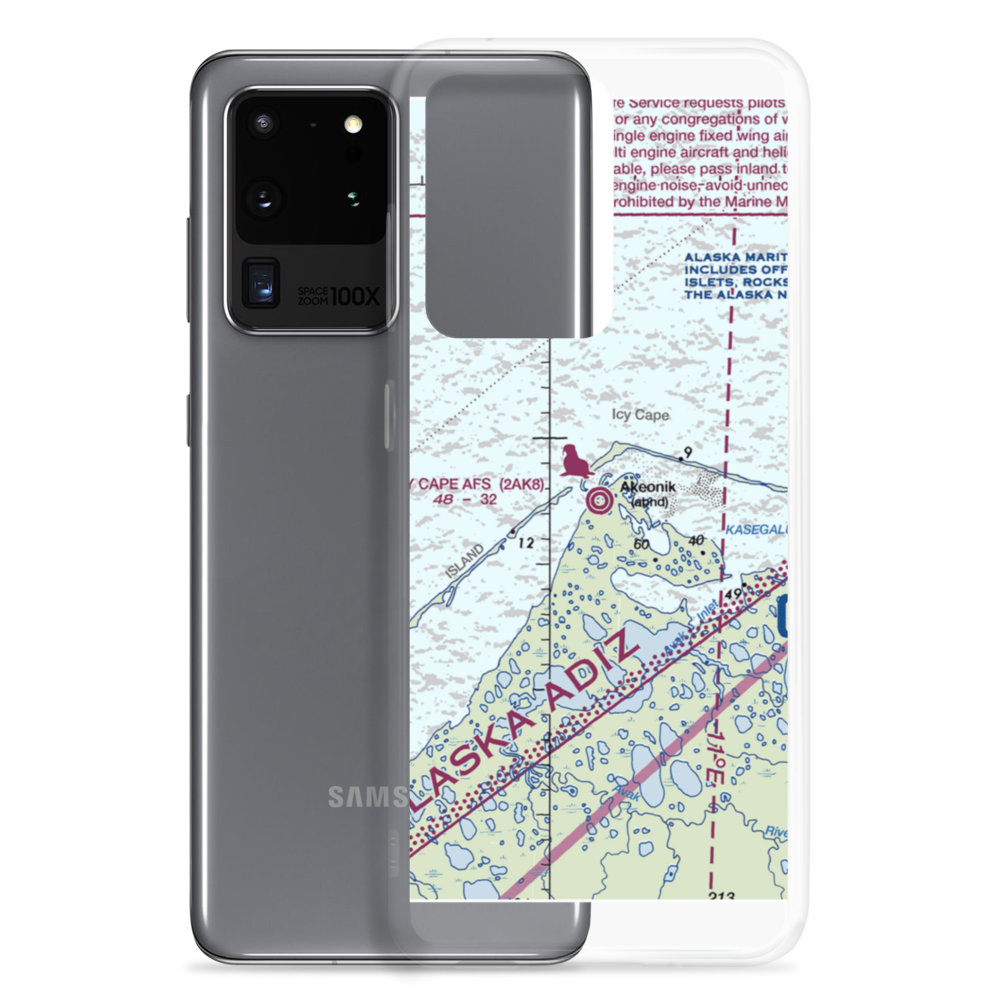 Icy Cape Afs Airport (2AK8) VFR Sectional Samsung Case Samsung Galaxy S20 Ultra model shown