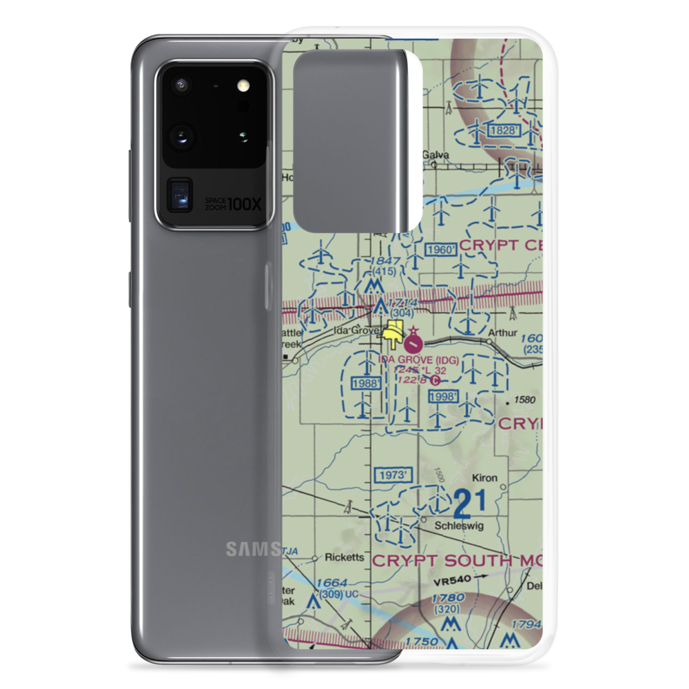 Ida Grove Municipal Airport (IDG) VFR Sectional Samsung Case Samsung Galaxy S20 Ultra model shown
