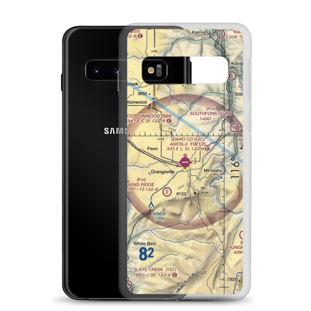 Idaho County Airport (GIC) VFR Sectional Samsung Case Samsung Galaxy S10 model shown