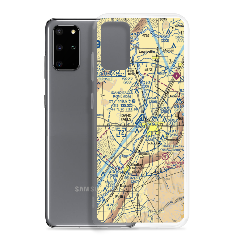 Idaho Falls Regional Airport (IDA) VFR Sectional Samsung Case Samsung Galaxy S20 Plus model shown