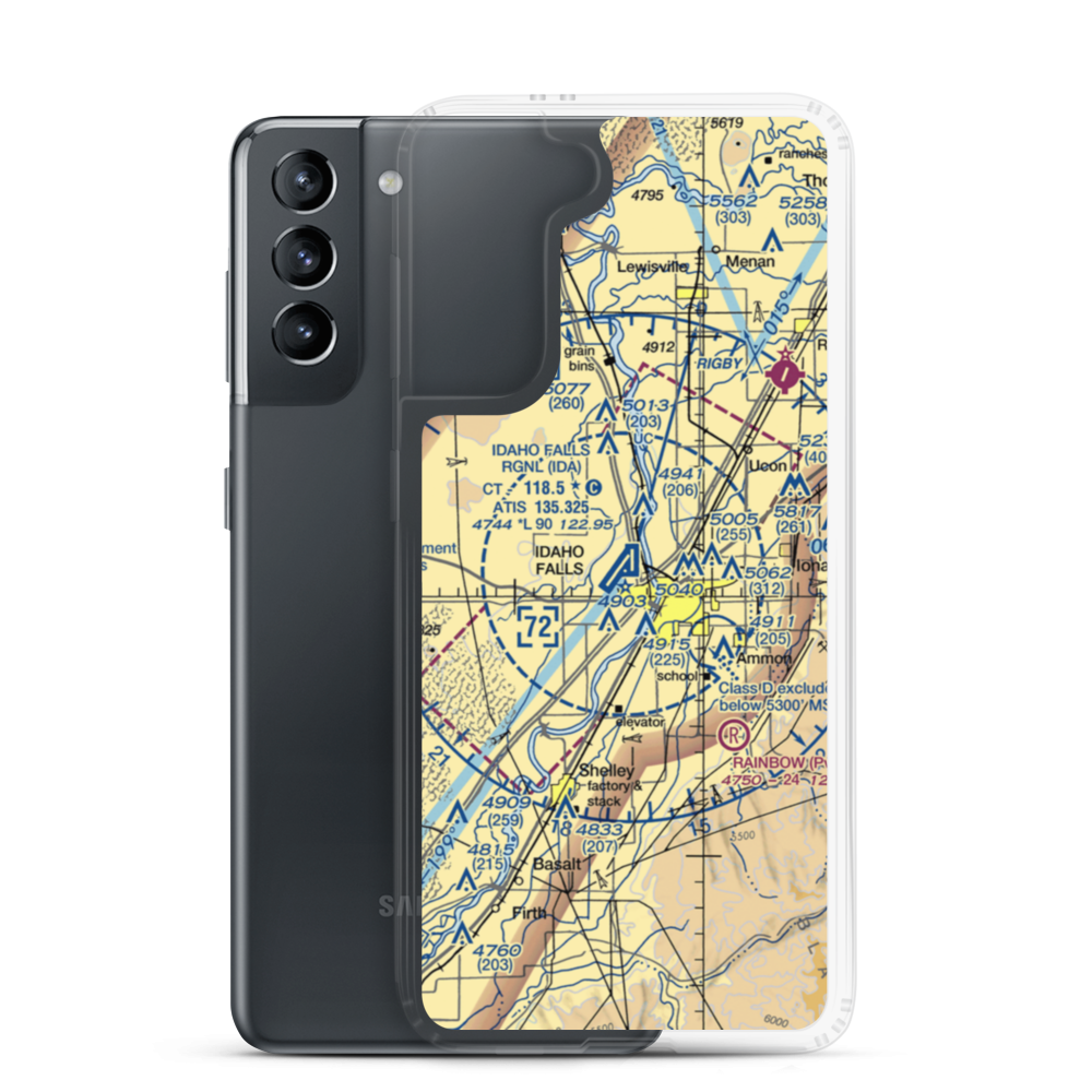 Idaho Falls Regional Airport (IDA) VFR Sectional Samsung Case Samsung Galaxy S21 model shown