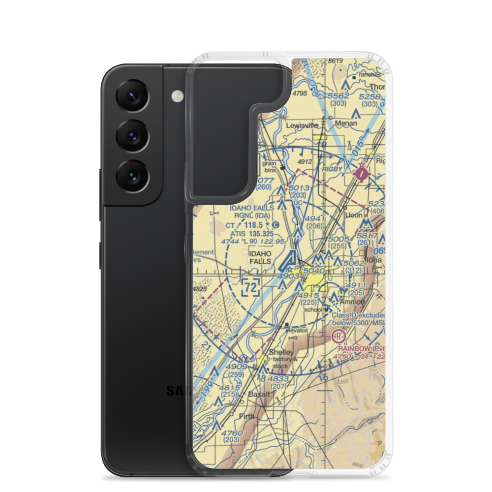 Idaho Falls Regional Airport (IDA) VFR Sectional Samsung Case Samsung Galaxy S22 model shown