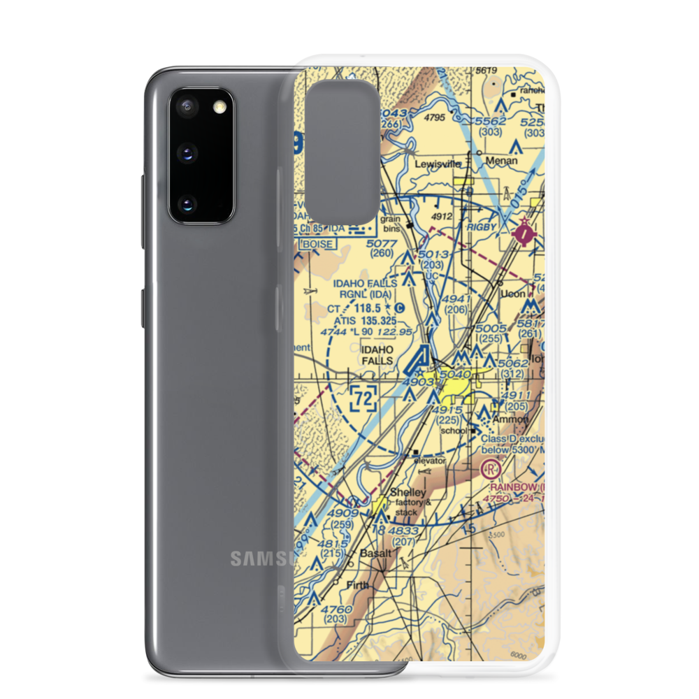 Idaho Falls Regional Airport (IDA) VFR Sectional Samsung Case Samsung Galaxy S20 model shown