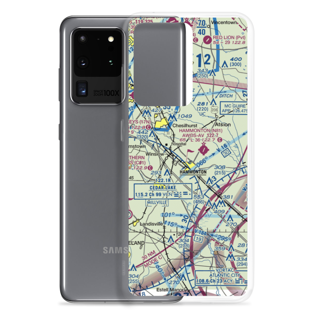 Ideal Mfg Corp Airport (NJ69) VFR Sectional Samsung Case Samsung Galaxy S20 Ultra model shown