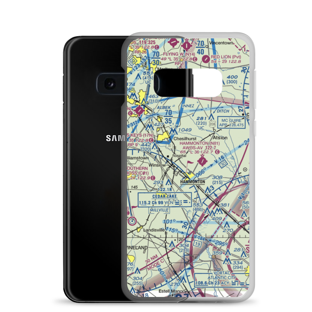 Ideal Mfg Corp Airport (NJ69) VFR Sectional Samsung Case Samsung Galaxy S10e model shown