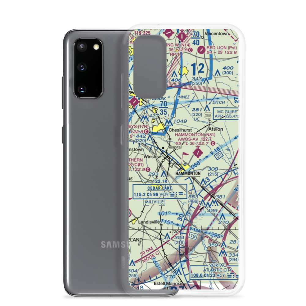 Ideal Mfg Corp Airport (NJ69) VFR Sectional Samsung Case Samsung Galaxy S20 model shown