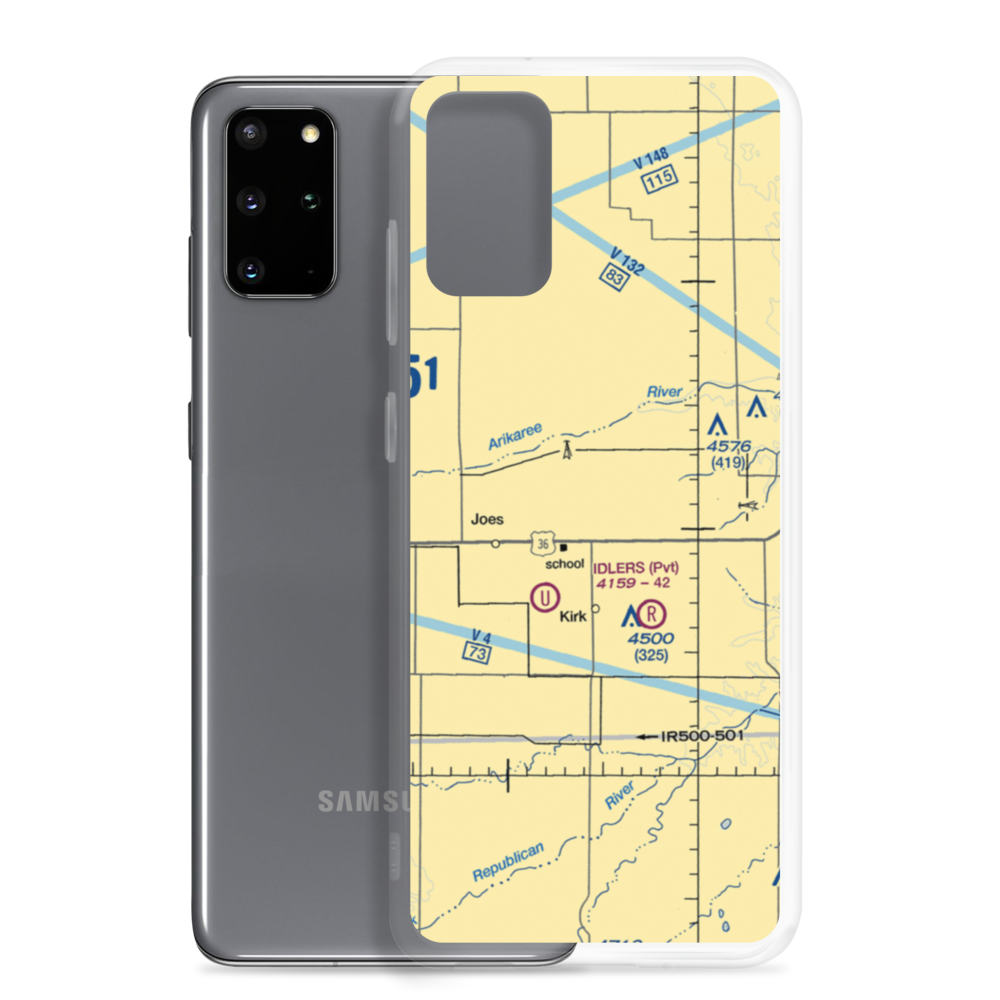 Idler Bro's Airport (72CO) VFR Sectional Samsung Case Samsung Galaxy S20 Plus model shown