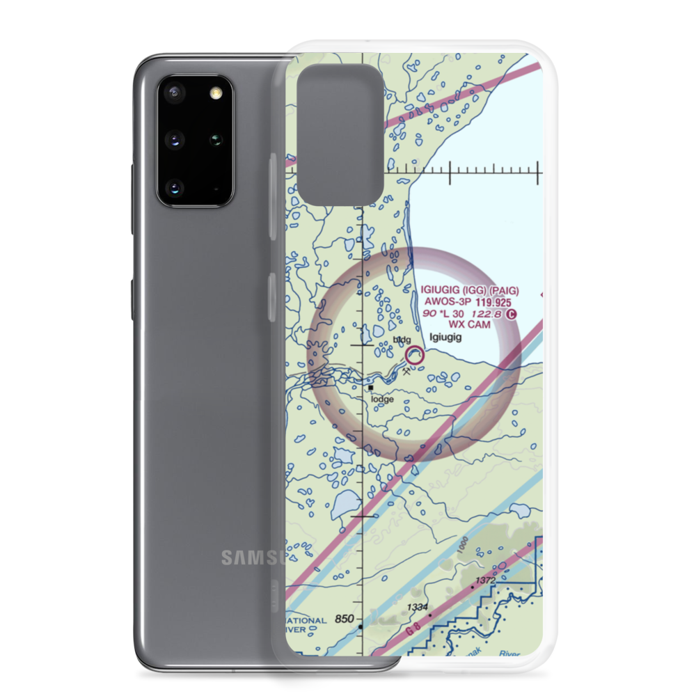 Igiugig Airport (IGG) VFR Sectional Samsung Case Samsung Galaxy S20 Plus model shown