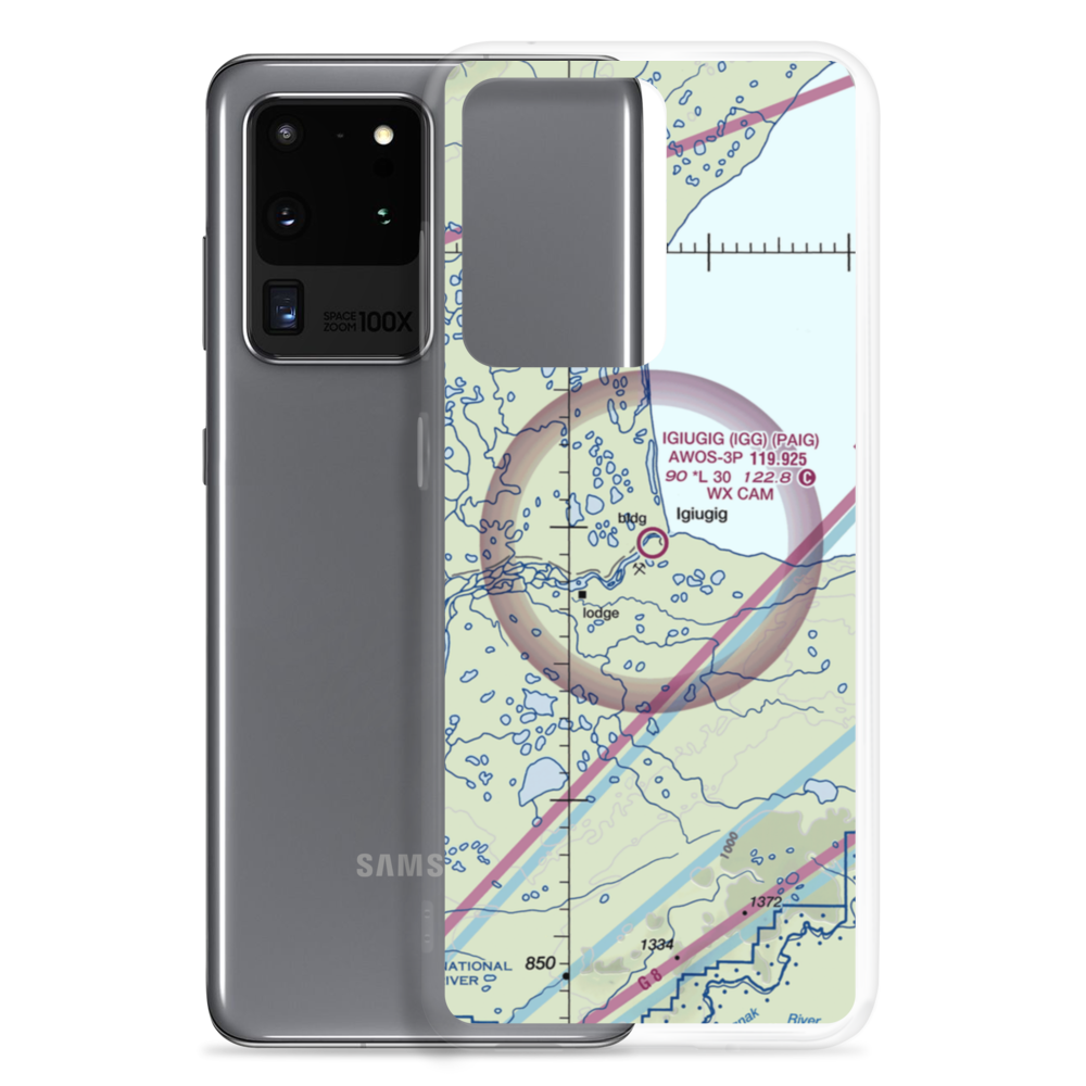 Igiugig Airport (IGG) VFR Sectional Samsung Case Samsung Galaxy S20 Ultra model shown