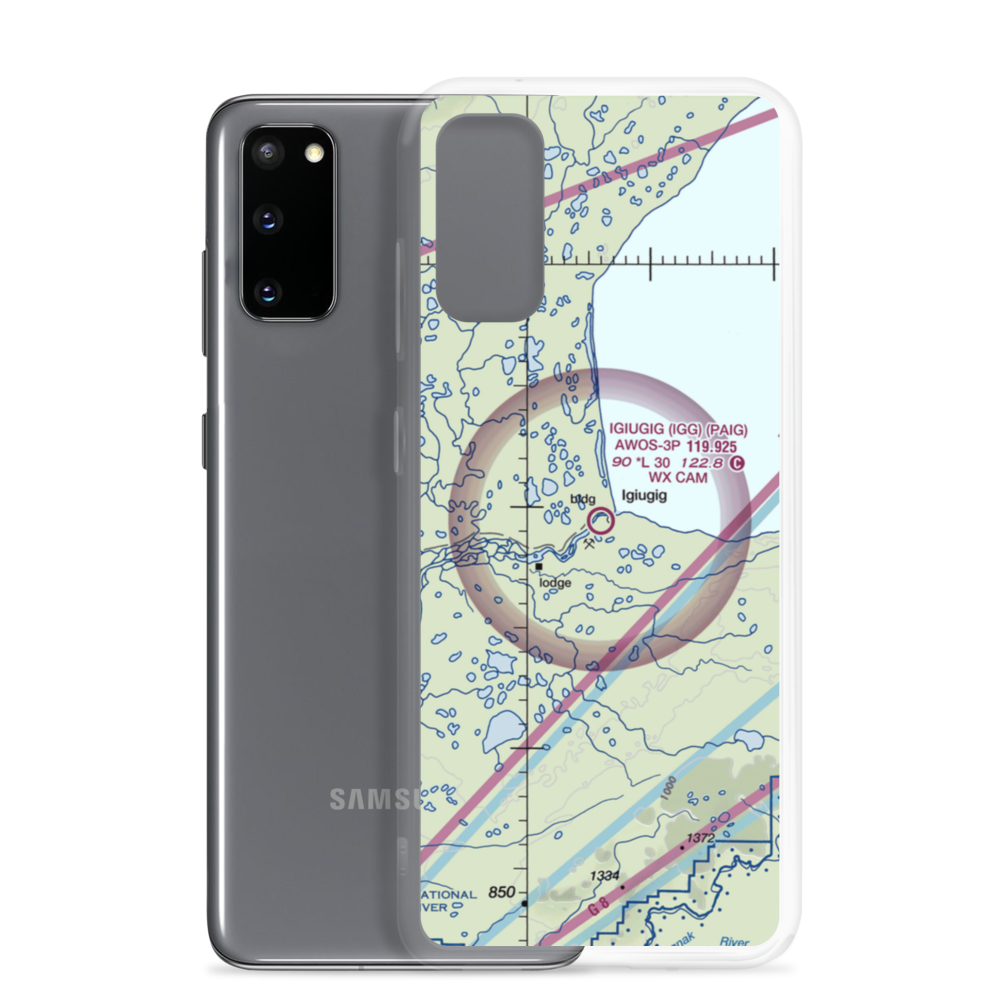 Igiugig Airport (IGG) VFR Sectional Samsung Case Samsung Galaxy S20 model shown