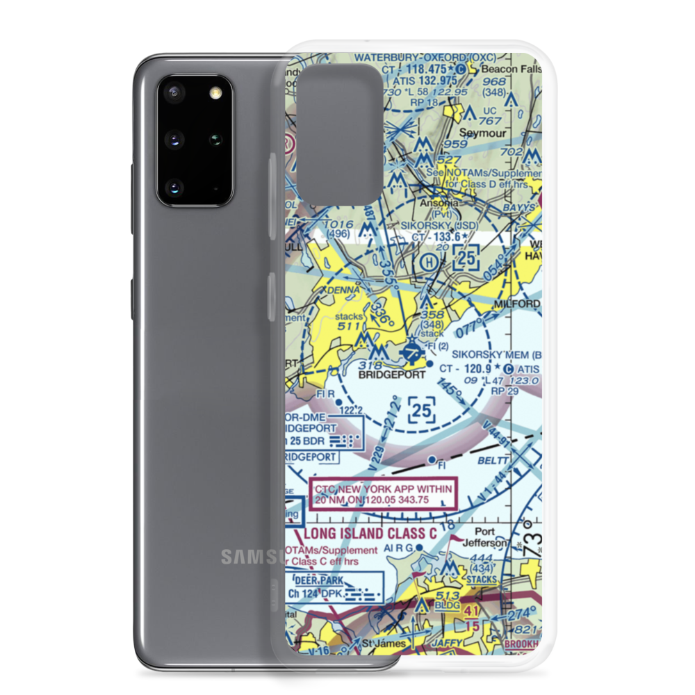 Igor I Sikorsky Memorial Airport (BDR) VFR Sectional Samsung Case Samsung Galaxy S20 Plus model shown