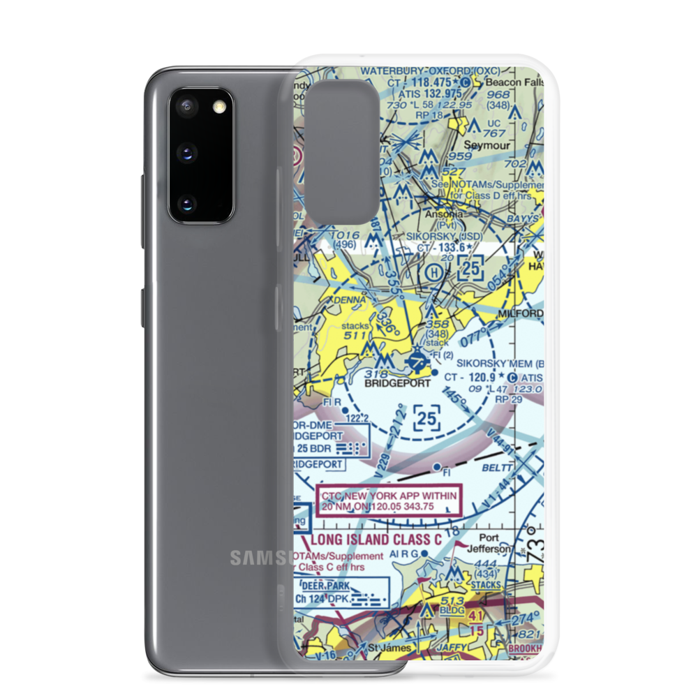Igor I Sikorsky Memorial Airport (BDR) VFR Sectional Samsung Case Samsung Galaxy S20 model shown