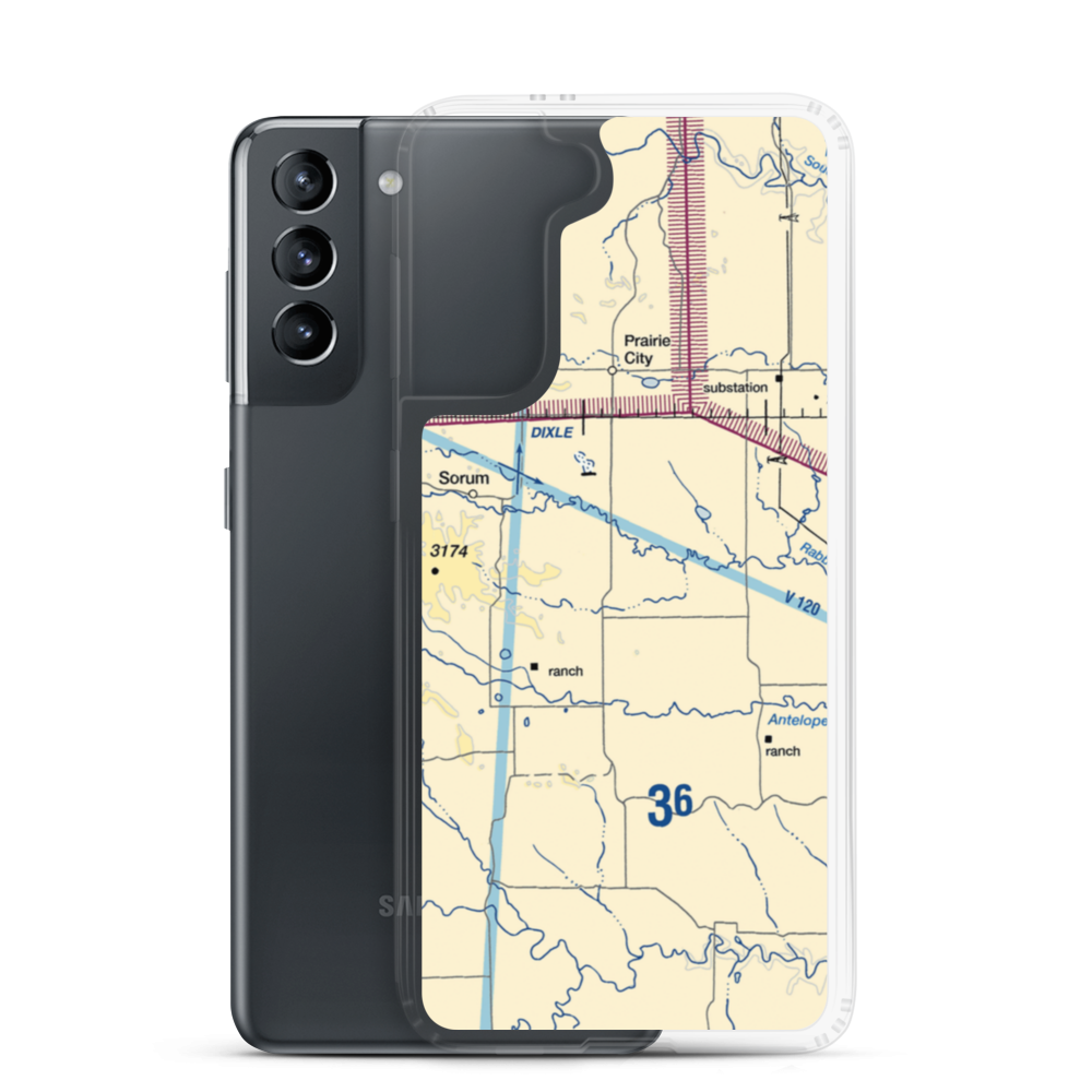 Ike John Private Airport (SD60) VFR Sectional Samsung Case Samsung Galaxy S21 model shown